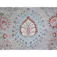 Load image into Gallery viewer, 8&#39;1&quot;x9&#39;3&quot; Tan Color, Finer Peshawar with Uzbek Suzani Design, Densely Woven Natural Dyes, Pure Wool Hand Knotted, Oriental Rug FWR439476