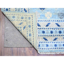 Load image into Gallery viewer, 6&#39;x9&#39; Light Blue, Vegetable Dyes Soft and Shiny Wool, Hand Knotted Anatolian Village Inspired with Large Elements Design, Oriental Rug FWR439554