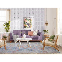 Load image into Gallery viewer, 6&#39;1&quot;x8&#39;10&quot; Colorful, Hand Knotted Anatolian Village Inspired with Triangles Design, Vegetable Dyes Pure Wool, Oriental Rug FWR439566