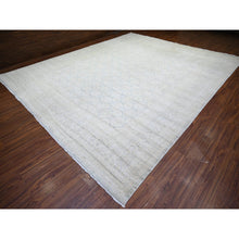 Load image into Gallery viewer, 11&#39;9&quot;x14&#39;3&quot; Ice Gray, Natural Wool Hand Knotted, White Wash Peshawar with All Over Medallions Heavily Washed, Oversized Oriental Rug FWR439680