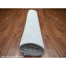 Load image into Gallery viewer, 11&#39;9&quot;x14&#39;3&quot; Ice Gray, Natural Wool Hand Knotted, White Wash Peshawar with All Over Medallions Heavily Washed, Oversized Oriental Rug FWR439680