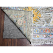 Load image into Gallery viewer, 12&#39;x12&#39; Taupe, Afghan Angora Oushak with Geometric Leaf Design, Vegetable Dyes, Pure Wool, Hand Knotted Square Oriental Rug FWR439710
