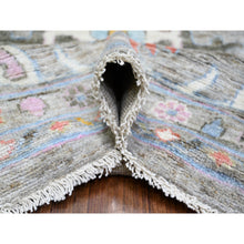 Load image into Gallery viewer, 12&#39;x12&#39; Taupe, Afghan Angora Oushak with Geometric Leaf Design, Vegetable Dyes, Pure Wool, Hand Knotted Square Oriental Rug FWR439710