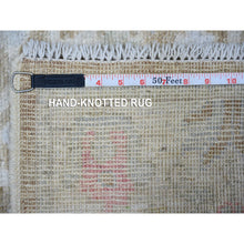 Load image into Gallery viewer, 2&#39;9&quot;x19&#39; Faded Brown, Afghan Angora Oushak with Willow and Cypress Tree Design, Vegetable Dyes, Soft Wool, Hand Knotted, XL Runner Oriental Rug FWR439830