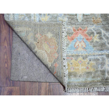 Load image into Gallery viewer, 2&#39;7&quot;x15&#39;6&quot; Dim Gray, Afghan Angora Oushak with All Over Motifs, Vegetable Dyes, Soft Wool, Hand Knotted XL Runner Oriental Rug FWR439872