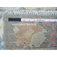 Load image into Gallery viewer, 2&#39;7&quot;x15&#39;6&quot; Dim Gray, Afghan Angora Oushak with All Over Motifs, Vegetable Dyes, Soft Wool, Hand Knotted XL Runner Oriental Rug FWR439872