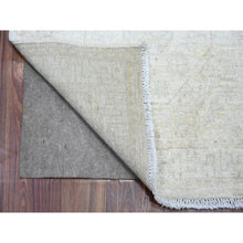 Load image into Gallery viewer, 2&#39;7&quot;x18&#39;9&quot; Cream Color, Hand Knotted White Wash Peshawar, Heavily Washed Natural Wool, XL Runner Oriental Rug FWR440400