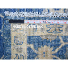 Load image into Gallery viewer, 2&#39;8&quot;x11&#39;8&quot; BÕdazzled Blue, Soft Wool Hand Knotted, Finer Peshawar with Mahal Design, Densely Woven Natural Dyes, Runner Oriental Rug FWR440472