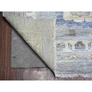 12'x15'6" Cadet Gray, Hand Knotted Afghan Angora Oushak with Soft Colors, Vegetable Dyes Soft Wool, Oversized Oriental Rug FWR440682