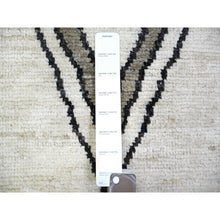 Load image into Gallery viewer, 8&#39;8&quot;x11&#39;6&quot; Ivory, Hand Knotted Beni Ourain Moroccan Berber Panel Design, Natural Dyes Pure Wool, Oriental Rug FWR440856