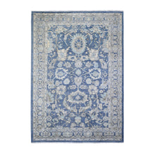 Load image into Gallery viewer, 6&#39;2&quot;x8&#39;10&quot; Queen Blue, Finer Peshawar with Heriz Design, Dense Weave Vegetable Dyes, Extra Soft Wool Hand Knotted, Oriental Rug FWR440898