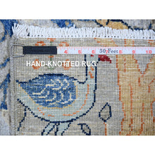 Load image into Gallery viewer, 2&#39;8&quot;x9&#39;6&quot; Silver Gray, Natural Dyes Extra Soft Wool, Hand Knotted Afghan Peshawar with Birds of Paradise, Runner Oriental Rug FWR440928