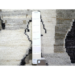 2'7"x9'9" Ivory, Boujaad Moroccan Berber Design Vegetable Dyes, Organic Wool Hand Knotted, Runner Oriental Rug FWR440934