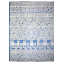 Load image into Gallery viewer, 11&#39;9&quot;x15&#39;7&quot; Cloud Gray, Pure Wool Hand Knotted, Boujaad Moroccan Berber Design Vegetable Dyes, Oversized Oriental Rug FWR440946