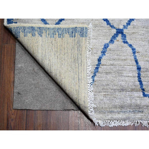 11'9"x15'7" Cloud Gray, Pure Wool Hand Knotted, Boujaad Moroccan Berber Design Vegetable Dyes, Oversized Oriental Rug FWR440946