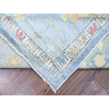 Load image into Gallery viewer, 9&#39;10&quot;x9&#39;10&quot; Periwinkle Blue, Hand Knotted Afghan Angora Oushak with Soft Colors, Natural Dyes Natural Wool, Square Oriental Rug FWR441120
