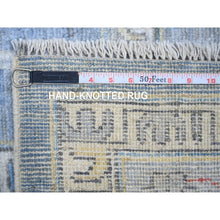 Load image into Gallery viewer, 9&#39;10&quot;x9&#39;10&quot; Periwinkle Blue, Hand Knotted Afghan Angora Oushak with Soft Colors, Natural Dyes Natural Wool, Square Oriental Rug FWR441120