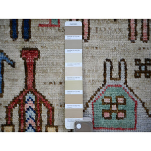8'2"x9'9" Beige, Anatolian Village Inspired with All Over Camel Figurines Natural Dyes, Pure Wool Hand Knotted, Oriental Rug FWR441156