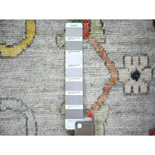Load image into Gallery viewer, 11&#39;9&quot;x11&#39;9&quot; Goose Gray, Afghan Angora Oushak with All Over Colorful Pattern Vegetable Dyes, Organic Wool Hand Knotted, Square Oriental Rug FWR441174