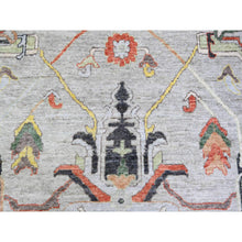Load image into Gallery viewer, 11&#39;9&quot;x11&#39;9&quot; Goose Gray, Afghan Angora Oushak with All Over Colorful Pattern Vegetable Dyes, Organic Wool Hand Knotted, Square Oriental Rug FWR441174