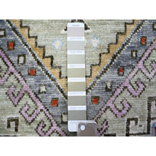 Load image into Gallery viewer, 3&#39;x10&#39; Taupe, Pure Wool, with Multi Color Afghan Angora Oushak, Natural Dyes, Hand Knotted, Runner Oriental Rug FWR441216