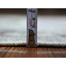 Load image into Gallery viewer, 3&#39;x10&#39; Taupe, Pure Wool, with Multi Color Afghan Angora Oushak, Natural Dyes, Hand Knotted, Runner Oriental Rug FWR441216
