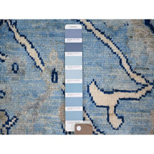 Load image into Gallery viewer, 6&#39;x8&#39;9&quot; Sky Blue, Natural Wool Hand Knotted, Afghan Angora Oushak with Vines and Floral Design Vegetable Dyes, Oriental Rug FWR441270