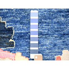 Load image into Gallery viewer, 10&#39;2&quot;x10&#39;2&quot; Sapphire Blue, Afghan Angora Oushak with Pop of Colors Natural Dyes, Extra Soft Wool Hand Knotted, Square Oriental Rug FWR441522