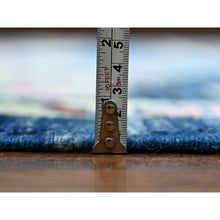 Load image into Gallery viewer, 10&#39;2&quot;x10&#39;2&quot; Sapphire Blue, Afghan Angora Oushak with Pop of Colors Natural Dyes, Extra Soft Wool Hand Knotted, Square Oriental Rug FWR441522
