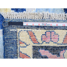 Load image into Gallery viewer, 10&#39;2&quot;x10&#39;2&quot; Sapphire Blue, Afghan Angora Oushak with Pop of Colors Natural Dyes, Extra Soft Wool Hand Knotted, Square Oriental Rug FWR441522