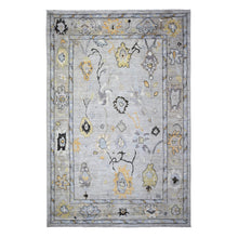 Load image into Gallery viewer, 6&#39;3&quot;x9&#39;3&quot; Cloud Gray, Afghan Angora Oushak with Soft Colors Natural Dyes, Extra Soft Wool Hand Knotted, Oriental Rug FWR441618