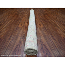 Load image into Gallery viewer, 6&#39;1&quot;x9&#39;1&quot; Olive Green, Pure Wool Hand Knotted, Afghan Angora Oushak with Cypress and Willow Tree Natural Dyes, Oriental Rug FWR441678