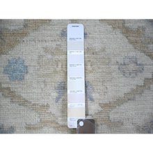 Load image into Gallery viewer, 3&#39;1&quot;x15&#39;4&quot; Ivory, Soft Wool Hand Knotted, Afghan Angora Oushak with Floral Motif Natural Dyes, XL Runner Oriental Rug FWR441924