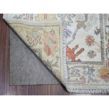 Load image into Gallery viewer, 2&#39;7&quot;x19&#39;2&quot; Ivory, Hand Knotted 100% Wool, Natural Dyes Afghan Angora Oushak with Colorful Pattern, XL Runner Oriental Rug FWR441960