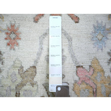 Load image into Gallery viewer, 2&#39;7&quot;x19&#39;2&quot; Ivory, Hand Knotted 100% Wool, Natural Dyes Afghan Angora Oushak with Colorful Pattern, XL Runner Oriental Rug FWR441960