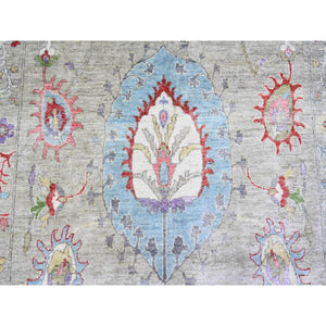 10'1"x13'8" Tan Color, Finer Peshawar with Uzbek Suzani Design Densely Woven Natural Dyes, 100% Wool Hand Knotted, Oriental Rug FWR442080
