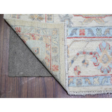 Load image into Gallery viewer, 6&#39;1&quot;x9&#39;4&quot; Ivory, Hand Knotted Afghan Angora Oushak with All Over Design, Natural Dyes Extra Soft Wool, Oriental Rug FWR442218