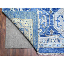 Load image into Gallery viewer, 11&#39;10&quot;x15&#39;1&quot; Steel Blue, Anatolian Village Inspired with Large Medallions Vegetable Dyes, 100% Wool Hand Knotted, Oversized Oriental Rug FWR442248