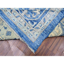 Load image into Gallery viewer, 11&#39;10&quot;x15&#39;1&quot; Steel Blue, Anatolian Village Inspired with Large Medallions Vegetable Dyes, 100% Wool Hand Knotted, Oversized Oriental Rug FWR442248