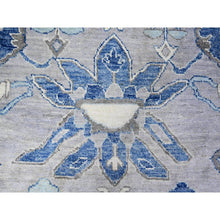 Load image into Gallery viewer, 11&#39;10&quot;x15&#39;1&quot; Steel Blue, Anatolian Village Inspired with Large Medallions Vegetable Dyes, 100% Wool Hand Knotted, Oversized Oriental Rug FWR442248