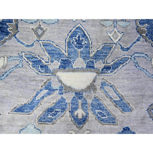 11'10"x15'1" Steel Blue, Anatolian Village Inspired with Large Medallions Vegetable Dyes, 100% Wool Hand Knotted, Oversized Oriental Rug FWR442248