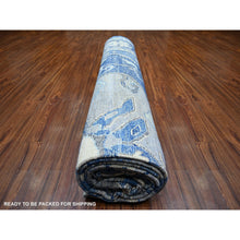 Load image into Gallery viewer, 11&#39;10&quot;x15&#39;1&quot; Steel Blue, Anatolian Village Inspired with Large Medallions Vegetable Dyes, 100% Wool Hand Knotted, Oversized Oriental Rug FWR442248