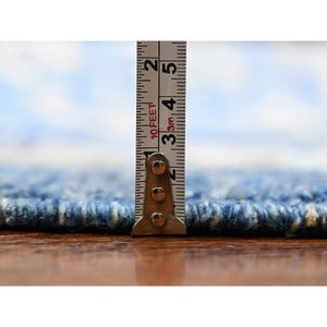 11'10"x15'1" Steel Blue, Anatolian Village Inspired with Large Medallions Vegetable Dyes, 100% Wool Hand Knotted, Oversized Oriental Rug FWR442248