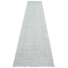 Load image into Gallery viewer, 2&#39;8&quot;x11&#39;9&quot; White Wash Peshawar with Faded Colors Vegetable Dyes, Soft Wool Hand Knotted, Runner Oriental Rug FWR442380