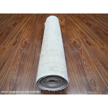 Load image into Gallery viewer, 2&#39;8&quot;x11&#39;9&quot; White Wash Peshawar with Faded Colors Vegetable Dyes, Soft Wool Hand Knotted, Runner Oriental Rug FWR442380