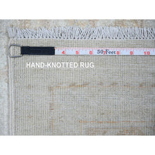 Load image into Gallery viewer, 2&#39;8&quot;x11&#39;9&quot; White Wash Peshawar with Faded Colors Vegetable Dyes, Soft Wool Hand Knotted, Runner Oriental Rug FWR442380