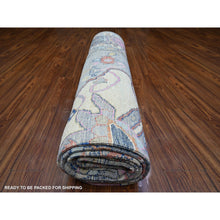 Load image into Gallery viewer, 10&#39;3&quot;x13&#39;7&quot; Cloud Gray, Anatolian Village Inspired with Large Medallion Vegetable Dyes, Pure Wool Hand Knotted, Oriental Rug FWR442422