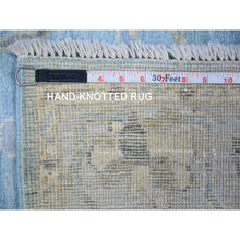 Load image into Gallery viewer, 3&#39;10&quot;x5&#39;7&quot; Argentina Blue, Afghan Angora Oushak with Soft Colors Natural Dyes, Pure Wool Hand Knotted, Oriental Rug FWR442518