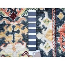 Load image into Gallery viewer, 2&#39;9&quot;x9&#39;9&quot; Abbey Black, 100% Wool Hand Knotted, Natural Dyes Afghan Angora Oushak with Pop of Colors, Runner Oriental Rug FWR442560