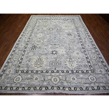 Load image into Gallery viewer, 8&#39;1&quot;x10&#39;10&quot; Silver Gray, Afghan Angora Oushak with All Over Pattern Natural Dyes, Soft Wool Hand Knotted, Oriental Rug FWR442596